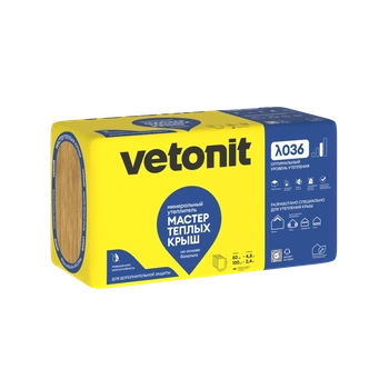 Утеплитель Vetonit Ветонит Мастер теплых крыш 1000х600, 50 мм 8пл/4.8м2 0,24м3