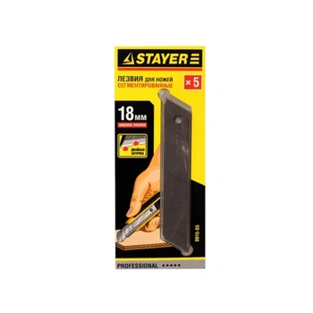 STAYER  18 мм, 5 шт, сегментированные лезвия, Professional