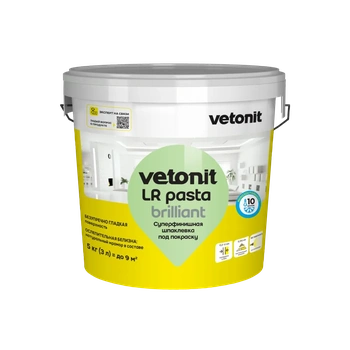 Шпаклёвка готовая суперфинишная Ветонит ЛР паста бриллиант Vetonit LR pasta brilliant, 5 кг