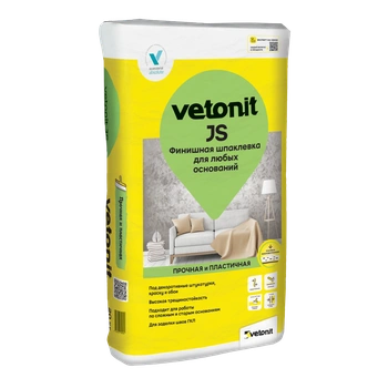 Ветонит (vetonit) JS Финишная шпаклевка для любых оснований, 20 кг