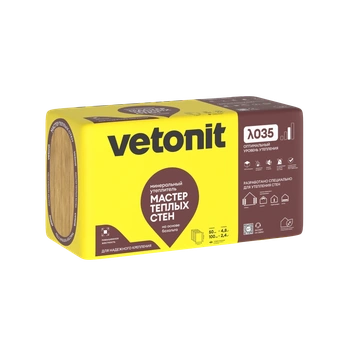 Утеплитель Vetonit Ветонит Мастер теплых стен 1000х600, 100 мм 4пл/2,4м2 0,24м3