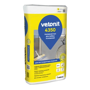 Ветонит (vetonit) 4350 Наливной пол для звукоизоляционных полов, 25 кг