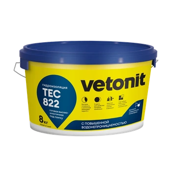 Гидроизоляция Vetonit Ветонит тек 822 розовый,  8кг