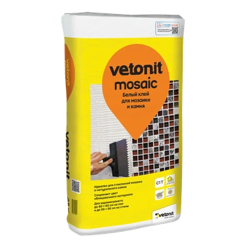 Ветонит (vetonit) mosaic Белый клей для мозаики и камня, 25 кг