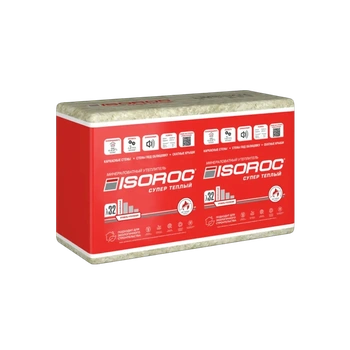 Утеплитель ISOROC Изорок Супер Теплый 1000х610, 100 мм 5пл/3,05м2 0,305м3