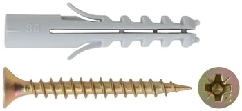 Крепление для плинтусов.Комплект: дюбель с шурупом 6х35/4х35 (фасовка 9 10.)