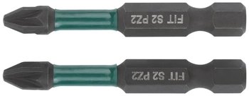 Биты кованые ударные, сталь S2, односторонние  50 мм PZ2, Профи 2 10., блистер