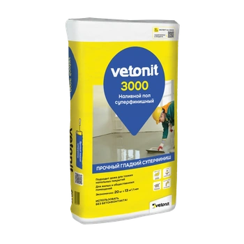 Суперфинишный наливной пол Ветонит Vetonit 3000, 20 кг