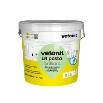 Шпаклёвка готовая суперфинишная Ветонит ЛР паста бриллиант Vetonit LR pasta brilliant, 18 кг