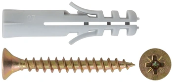 Крепление для плинтусов.Комплект: дюбель с шурупом 8х40/5х40 (фасовка  7 10)