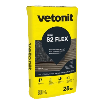 Ветонит (vetonit) comfort S2 flex Клей высокоэластичный для керамогранита мегаформата, 25 кг