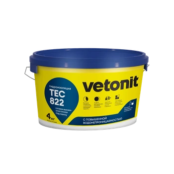 Гидроизоляция Ветонит тек серый Vetonit tec 822 grey, 4 кг
