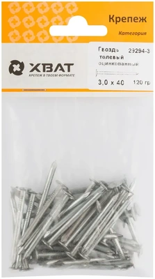 Гвоздь толевый, оцинкованный 3х40  120 гр. (фасовка)