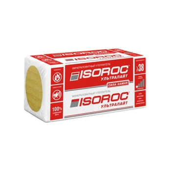 Утеплитель ISOROC Изорок Ультралайт (33кг/м3) 1000х600, 100 мм 4пл/2,4м2 0,24м3