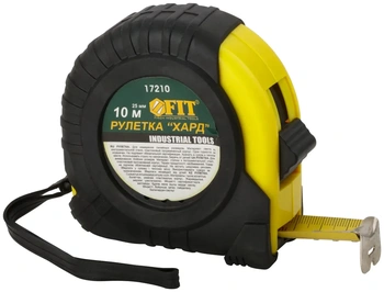 Рулетка прорезиненный корпус "Хард" 10 м x 25 мм